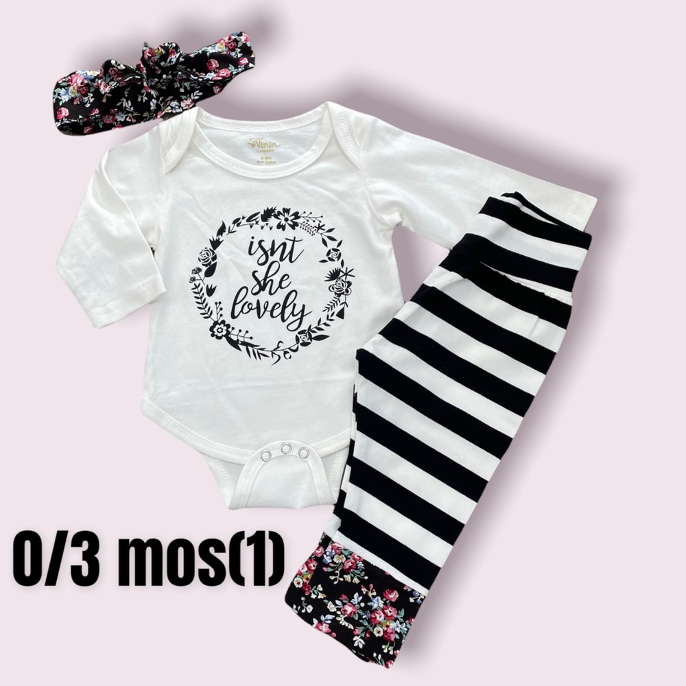 Baby Girl ISN’T SHE LOVELY 3pc Outfit